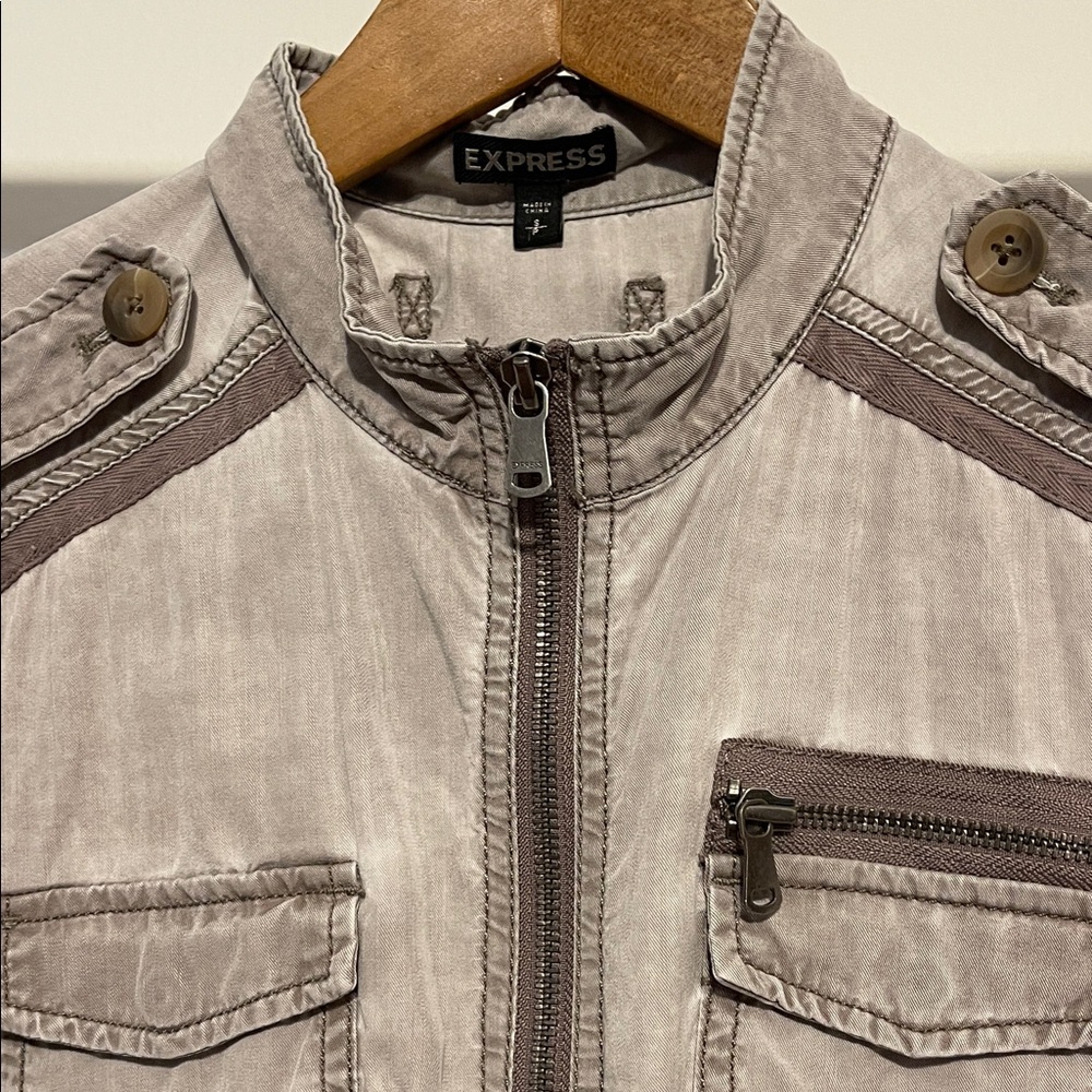 Express Taupe Utility Jacket